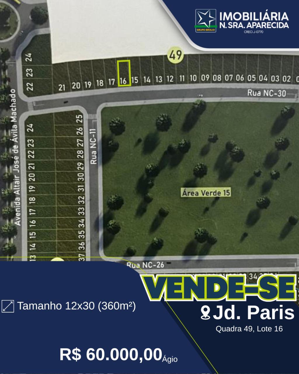 AGIO A VENDA JARDIM PARIS