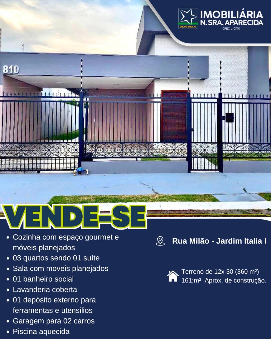 Casa a venda na Rua Milão - Jardim Itália