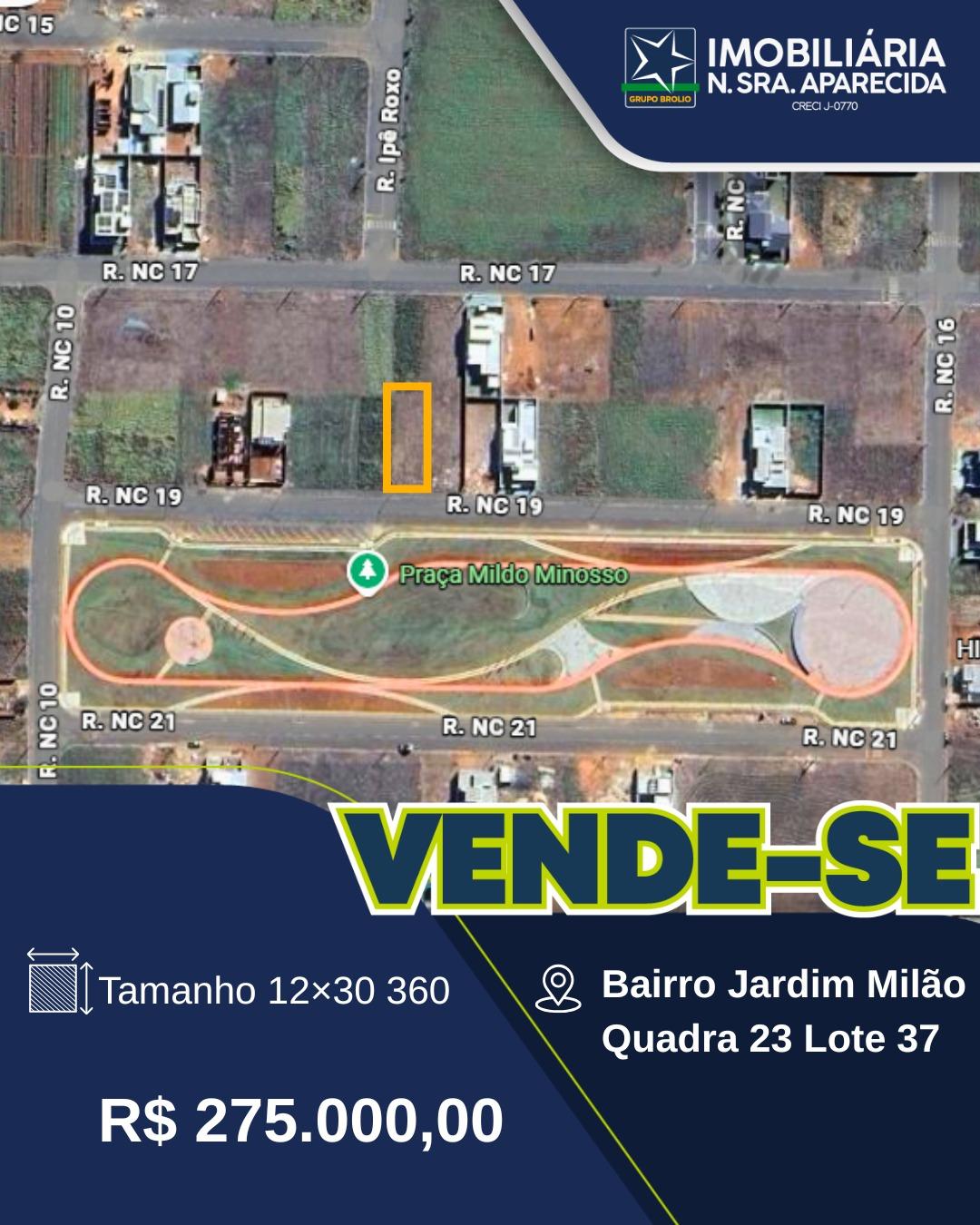 TERRENO A VENDA JARDIM MILAO 
