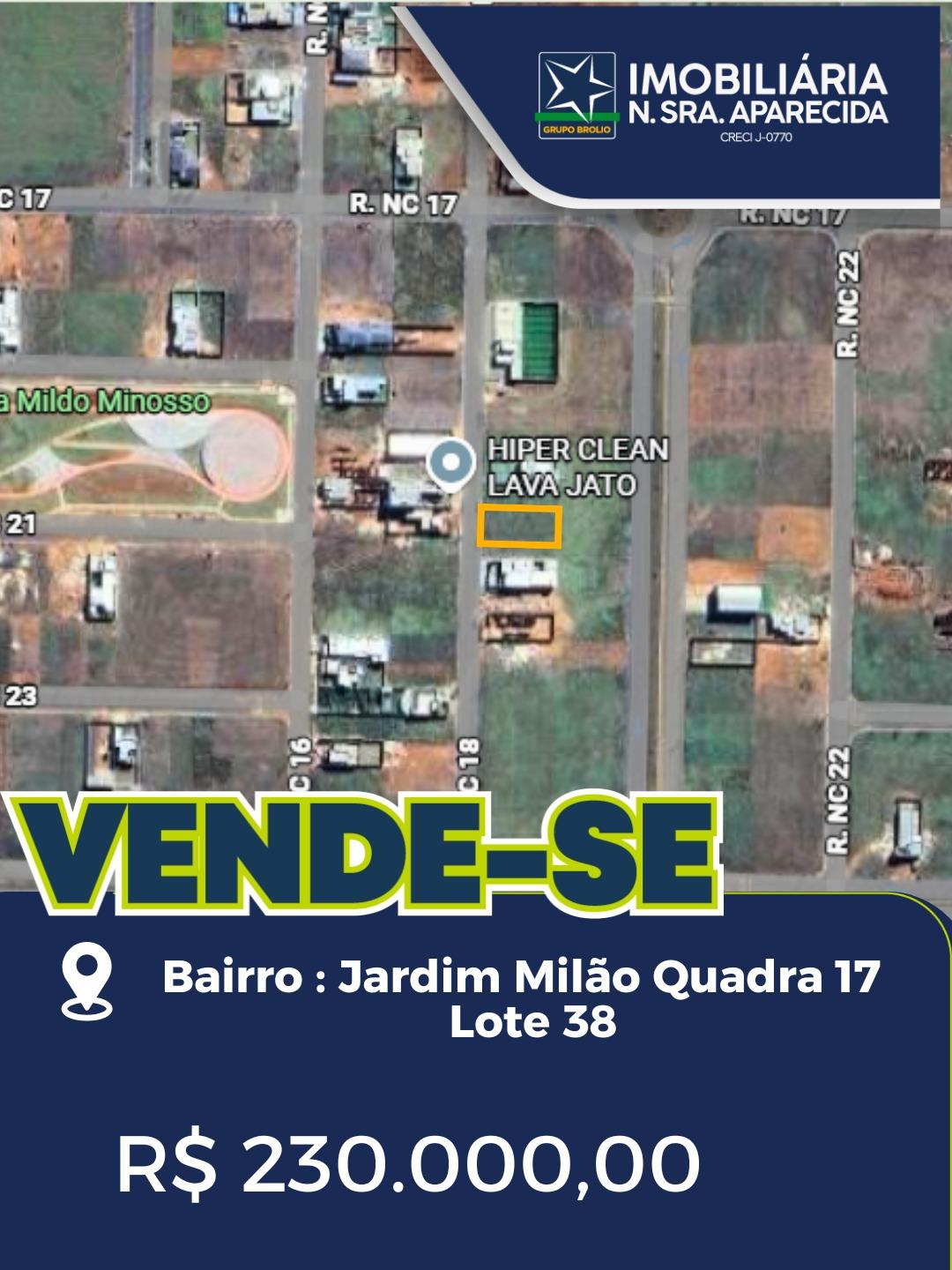 TERRENO A VENDA JARDIM MILAO 