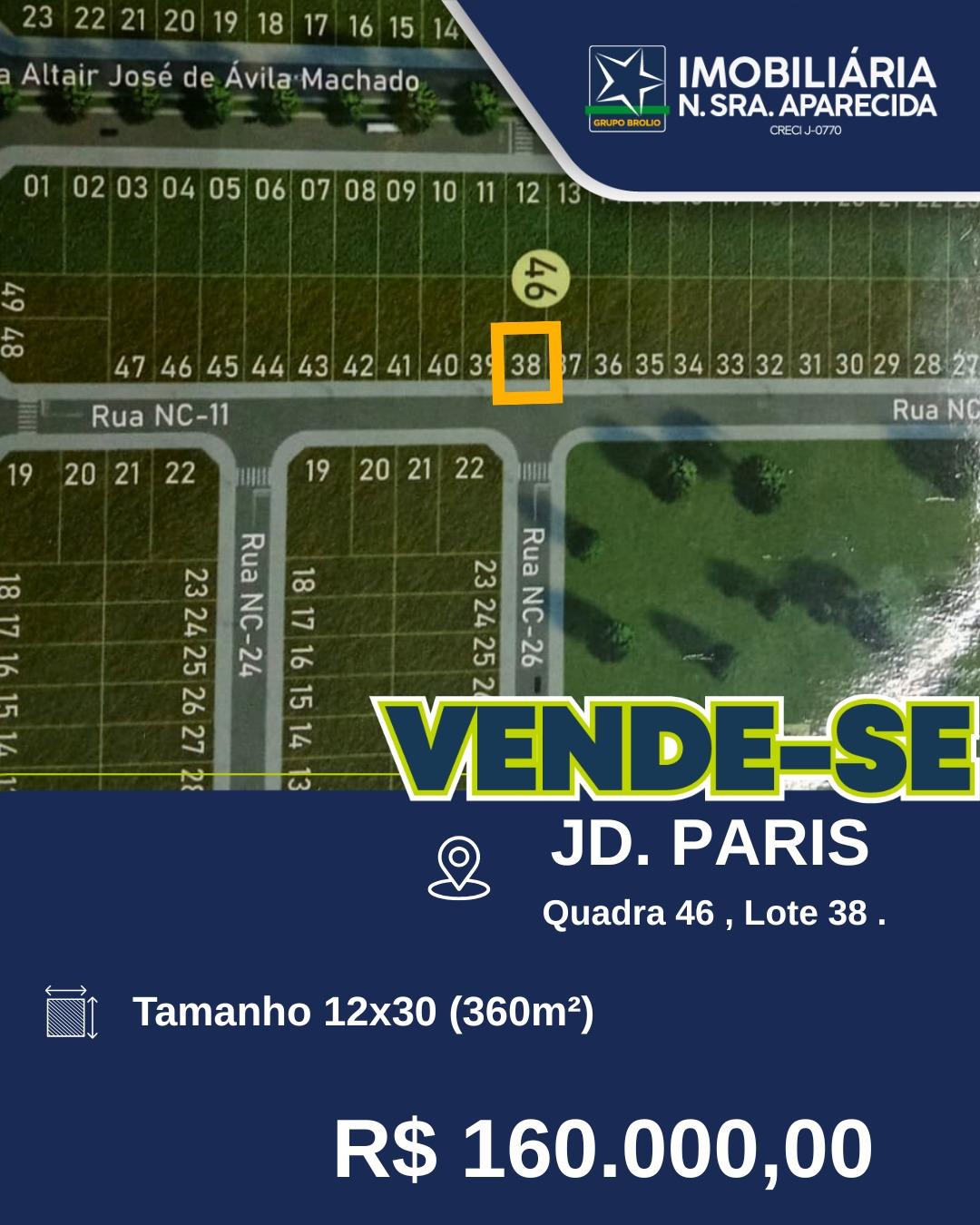 TERRENO JARDIM PARIS 