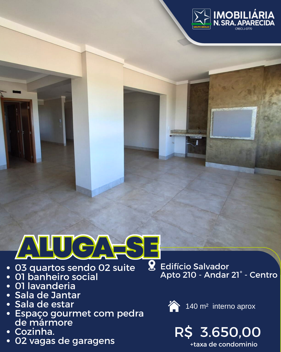 EDIFÍCIO SALVADOR - AP 210 - ANDAR 21°