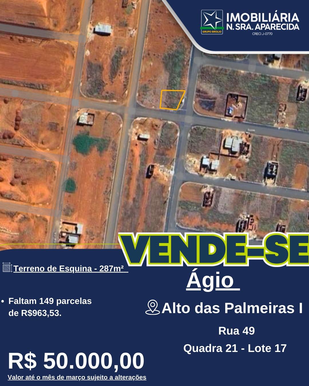 AGIO A VENDA ALTO DAS PALMEIRAS l
