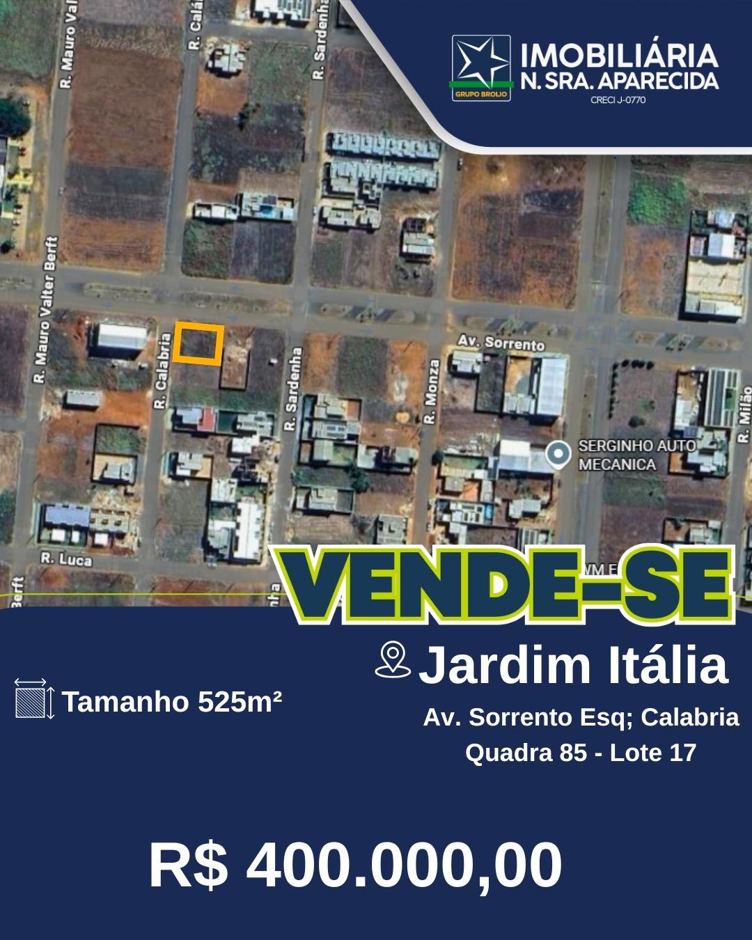 TERRENO A VENDA ESQUINA JARDIM ITALIA