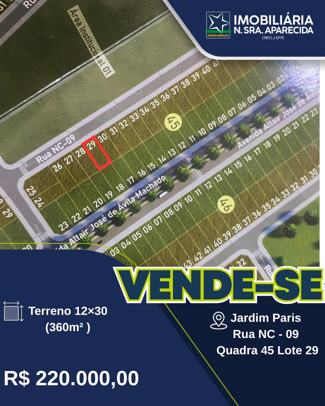 AGIO A VENDA JARDIM PARIS