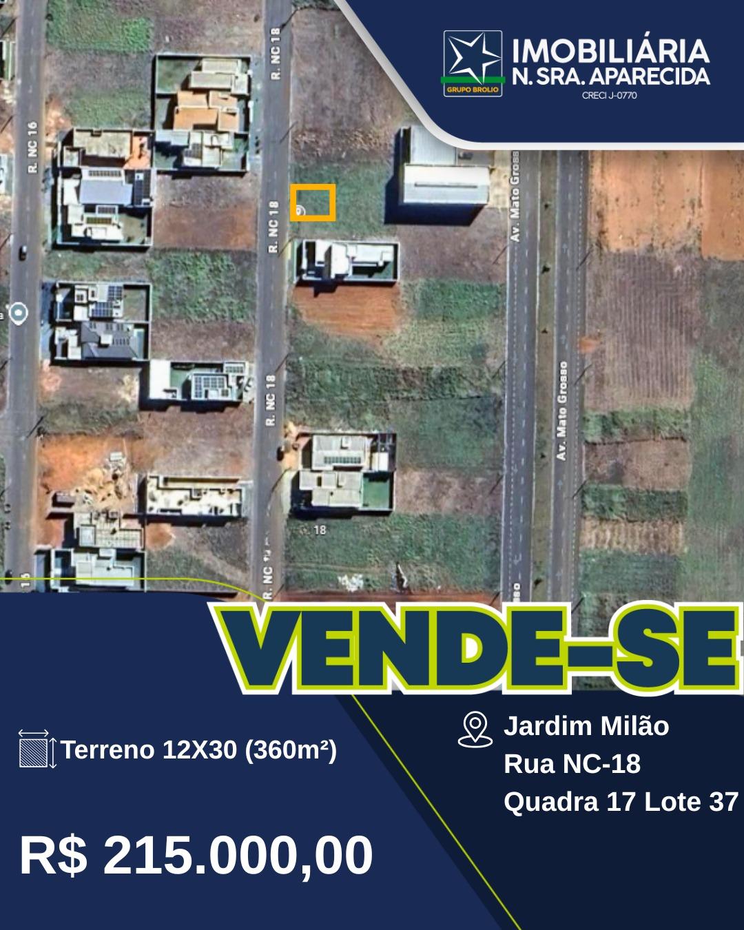 TERRENO A JARDIM MILÃO 