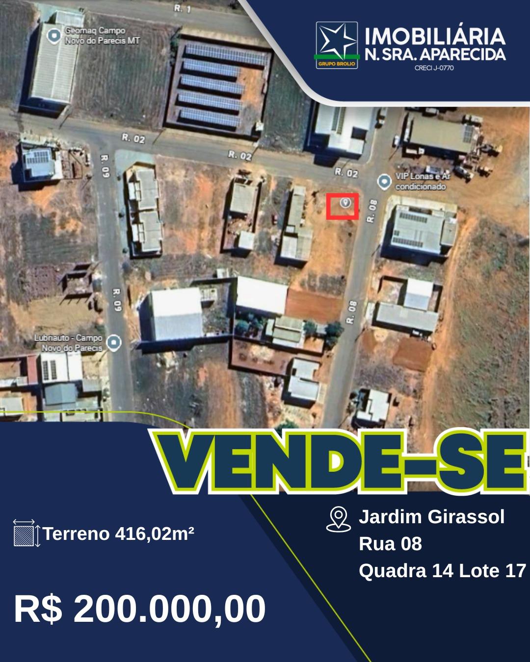TERRENO A VENDA PARQUE DOS  GIRASSOIS