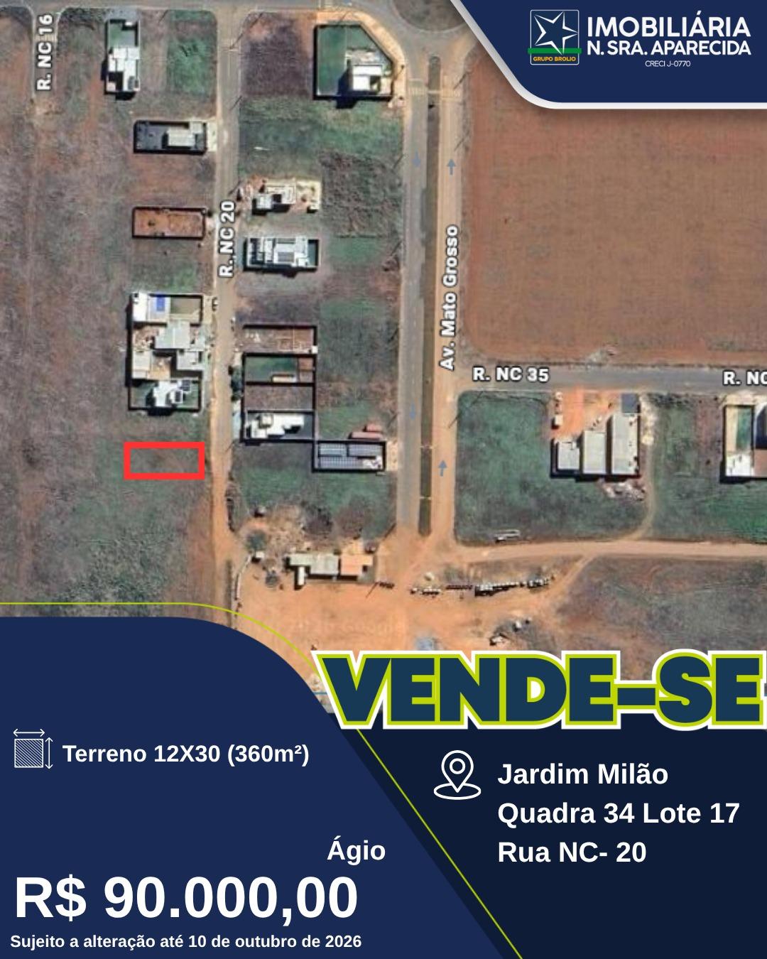 JARDIM MILÃO| QUADRA 34 LOTE 17